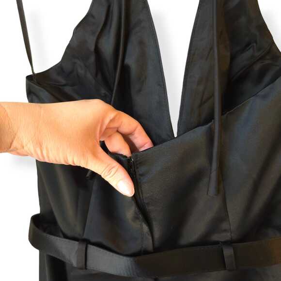 Scott McClintock Open Back Formal Long Dress Black Gown Size 8 Rhinestone Belt - Picture 8 of 9